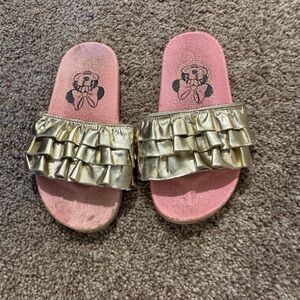 Disney Pink and Gold Ruffle Sandals